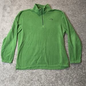 The‎ North Face Sweater Mens XL Green Fleece Long Sleeve 1/4 Zip Warm Comfort